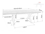 Olympia asztal, 160-240 x 90 cm