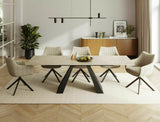 Scarlet asztal (diamond cream), 160-240 x 90 cm