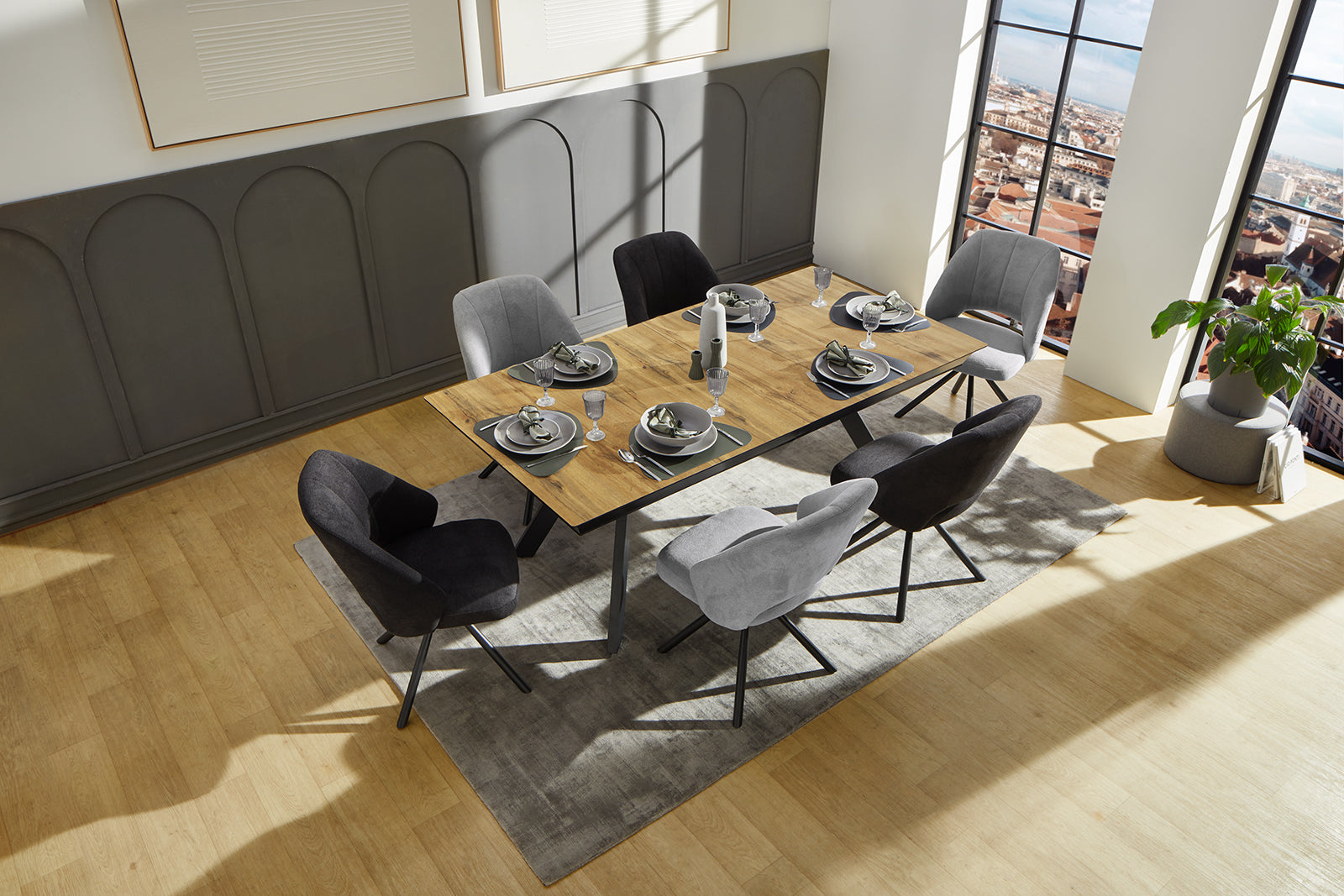 Oakley asztal (vadtölgy), 200-320 x 100 cm