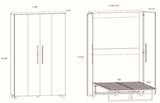 Ilma szekrényágy (arany craft tölgy), 120 x 200 cm
