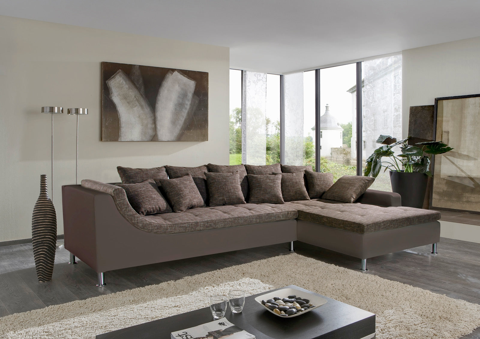 Sylvie puff (világosbarna) - Marco Mobili Bútoráruház - puff