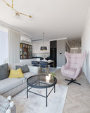 Bézs szövet magas háttámlás, modern forgófotel